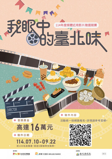 「我眼中的臺北味」 影像徵件開跑 最高獎金16萬早鳥加碼送好禮