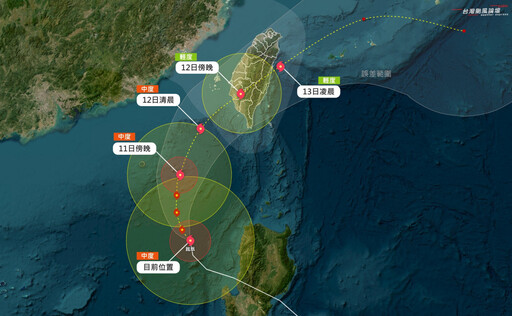 鳳凰颱風海警發布 週三暴風圈籠罩中南部 預估嘉義至高雄間登陸