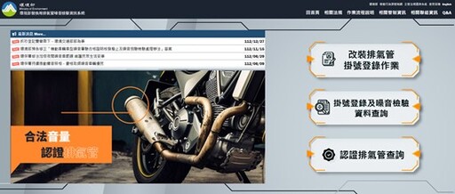 機車改裝排氣管登記制度 元旦正式上路