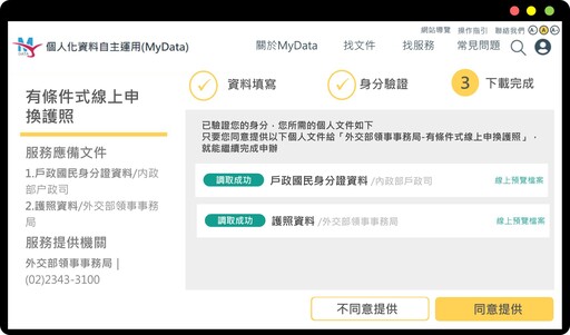 春節年假出國 申換護照就用MyData！