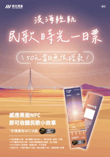 火星人福氣金鑛公司與新北捷運公司合作推出晶片時光膠囊「民歌時光NFC一日票」
