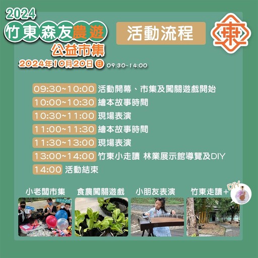 竹東森友農遊公益市集 10/20大同來寮公園登場