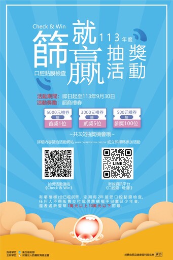 推動檳榔健康危害防制！「Check & Win 篩就贏」活動助你有篩就贏