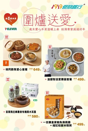 1919食物銀行攜手7-ELEVEN 與王品集團 愛心年菜公益認捐 助弱勢家庭溫暖圍爐