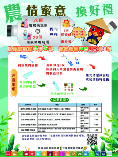 廢農藥容器3沖3洗 農情蜜意換好禮