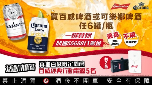 拒絕酒後上路 百威啤酒攜手 55688 代駕持續推動「理性飲酒．安全回家」
