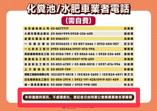 門窗與水肥設施修繕須自費 花縣府鄭重澄清未圖利業者