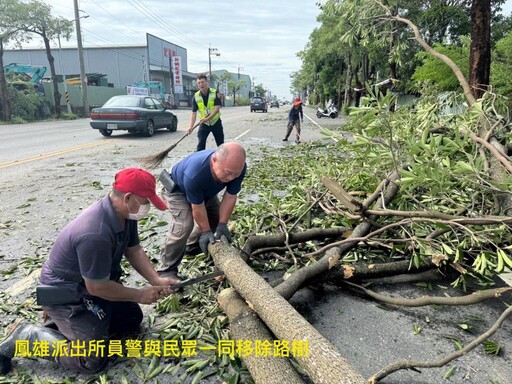 岡山分局暖警不畏風雨 守護民眾平安返家路