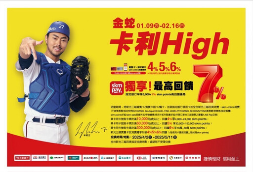 新光三越過年好好玩！迎春、打卡搭配金蛇卡利High最高7％回饋一次滿足