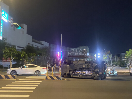 台南市南島路左轉中華西路易碰撞安全島應改善
