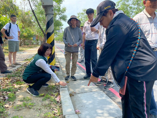通學步道完工不到5個月竟出現地磚剝落、積水坑洞 蔡筱薇怒批: 驗收機制出現很大的問題