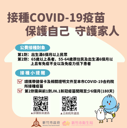 新冠疫情升溫! 竹市府籲符合資格市民接種JN.1疫苗降低重症風險