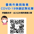 新冠疫情近升溫！南市公告家用快篩販售點！出現疑似症狀善用快篩