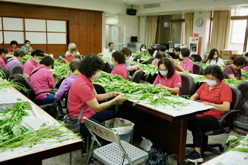 迎接端午穿木屐躦鯪鯉踩街 萬和宮志工挑揀250斤麻芛