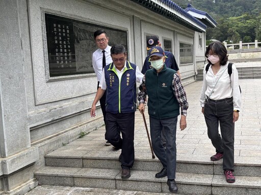 95歲古寧頭戰役老兵彭生喜返金祭拜殉國英靈 金門榮服處陪同圓滿追思