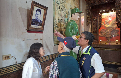 95歲古寧頭戰役老兵彭生喜返金祭拜殉國英靈 金門榮服處陪同圓滿追思