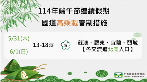 端午連假新竹國道及風景區周邊道路交管暨疏導措施 竹縣警報你知
