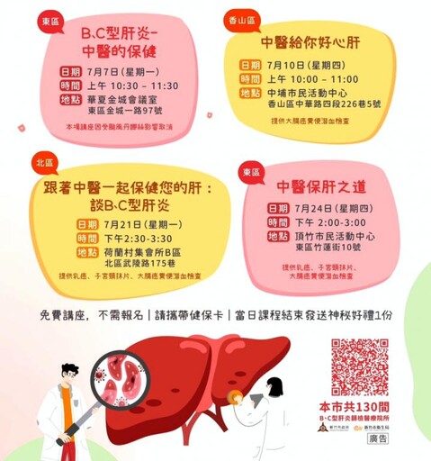 守護心肝、拒絕肝擾 竹市府推廣肝炎防治講座邀請市民「聽健康、學保健」