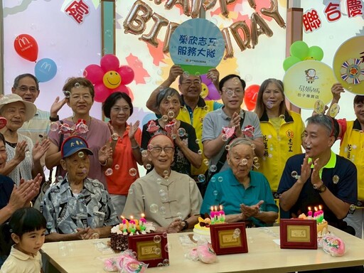 3位百歲榮民紀壽 花蓮榮服處於麥當勞同歡慶生