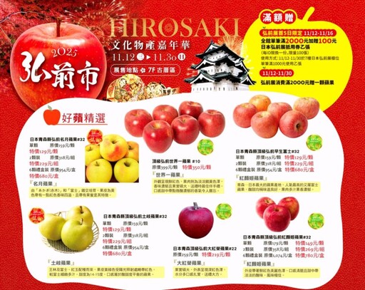 弘前物產嘉年華x週年慶x普發現金 竹北遠百邀大家好蘋購物享21％回饋