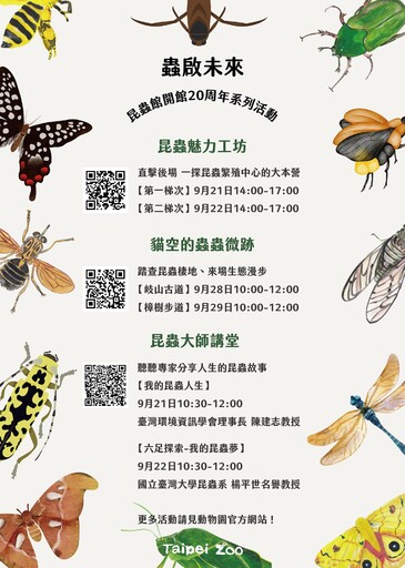 北市動物園昆蟲館20周年 首度公開繁殖基地