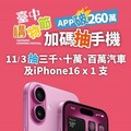 打響台中城市品牌 《台中通》App下載破260萬次奪雙榜冠軍！ 購物節11/3加碼抽iPhone16！