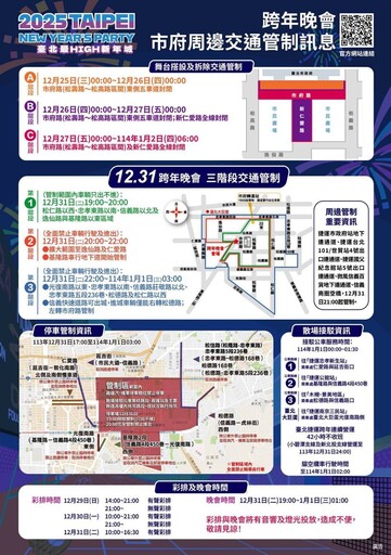 【懶人包】台北跨年晚會、張惠妹演唱會雙登場 信義區交通階段管制一次看