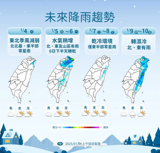 【一周天氣預報】冷氣團報到連冷5天 乾冷轉濕冷低溫降至10度