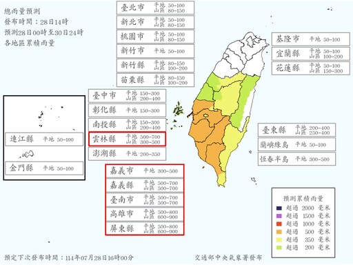 豪雨還會加大!中南部進入暴雨高風險期 氣象署緊急應變