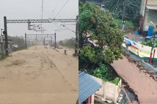 快訊／大水淹沒鐵軌！台鐵斗六至二水雙線停駛1小時 啟動公車接駁