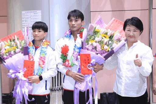 盧秀燕親自接機返國柔道選手 台中奧、亞運獎勵額「數十倍增」