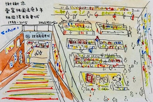諾貝爾書局將熄燈 蘇俊賓繪圖憶「神秘基地」引桃園人迴響