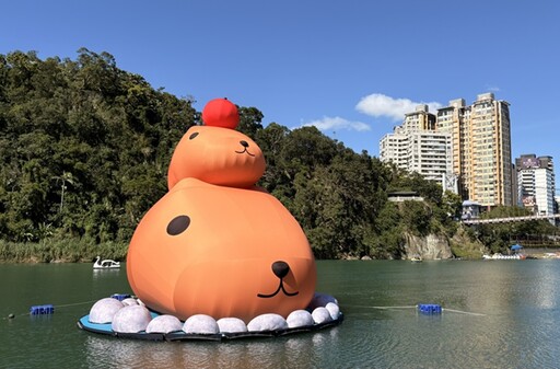 水豚君偶裝見面會啟動 新店碧潭推假日限定造型雞蛋糕