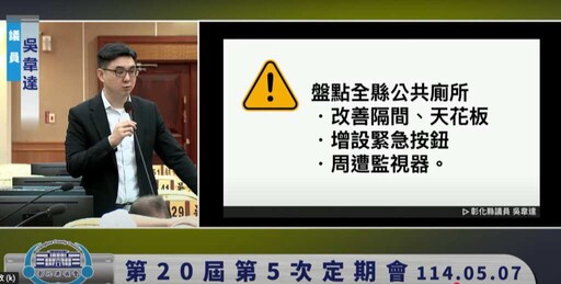 吳韋達揭公廁偷拍漏洞 籲縣府全面盤點設施補破口