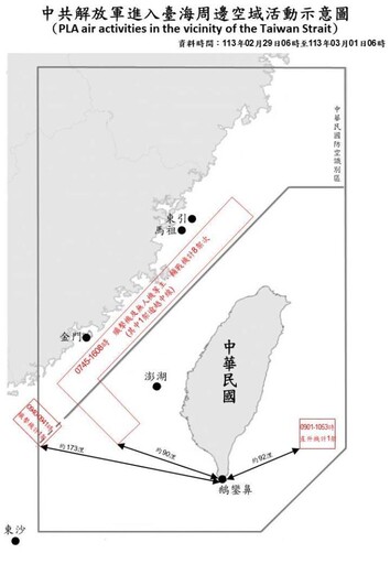 中共機艦臺海周邊活動 國軍嚴密監控應處