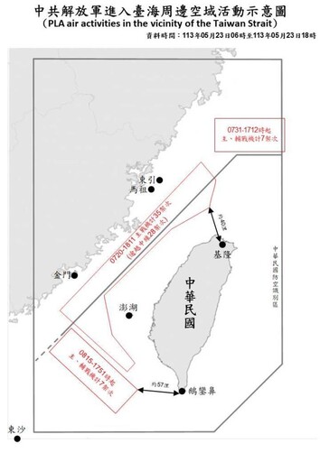 中共機艦於臺海周邊活動 國軍嚴密掌握適切應處