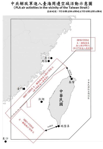 中共機艦續於臺海周邊活動 國軍嚴密監控應處