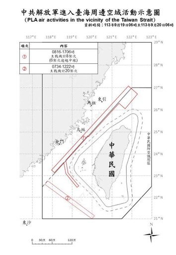 中共機艦續於臺海周邊活動 國軍嚴密監控應處