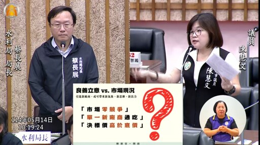 單一廠商高價包辦千萬標案?陳慧文質疑水利局新制潛藏系統風險