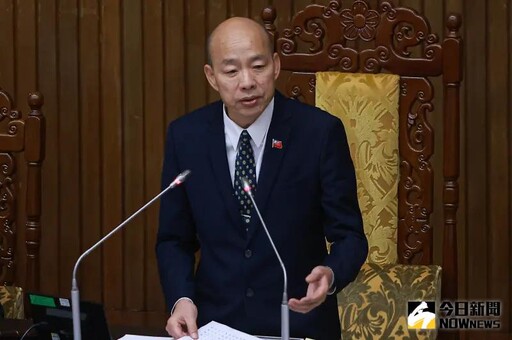 影/這藍委從早坐到中午 韓國瑜鞠躬感謝