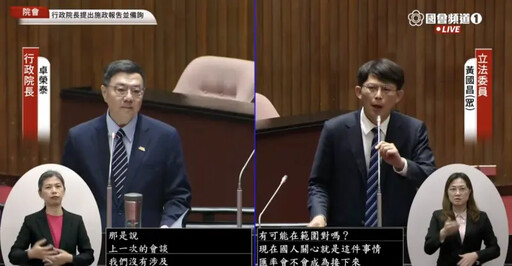黃國昌逼問「匯率非談判範圍」 卓揆未鬆口