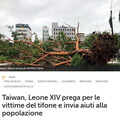 教宗為丹娜絲颱風災民祈福 賴總統誠摯致謝