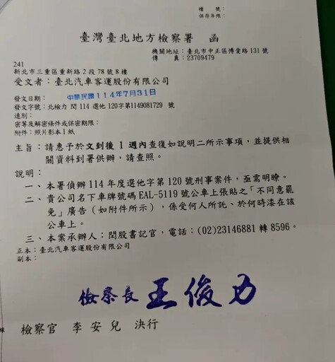 北檢要台北客運說明反罷廣告 羅智強氣炸