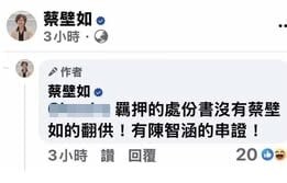 遭小草出征狂問「告北檢沒？」 蔡壁如嗆：羈押處分書只有陳智菡