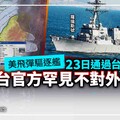分析／美飛彈驅逐艦23日通過台灣海峽 美中台官方罕見不對外證實