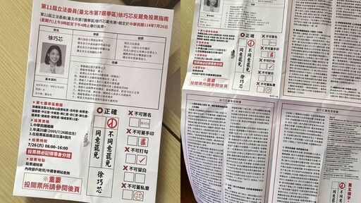 徐巧芯遭批出爛招！「反罷免指南」高仿選舉公報 本人回應了