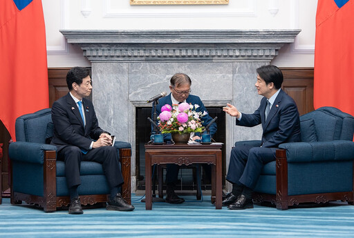 接見前經產大臣西村康稔訪團 賴清德盼與日本早日洽簽經濟夥伴協定