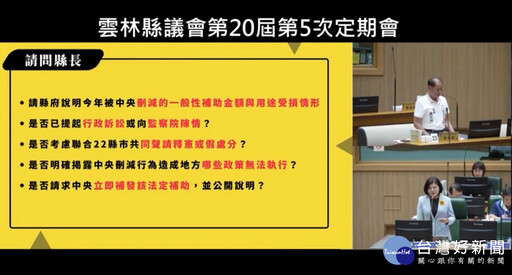 一般性補助款被刪 張麗善:將提訴願