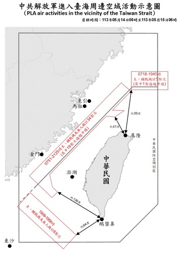 示威？國軍520空中操演 解放軍機45架次大舉出動、26架次闖越中線