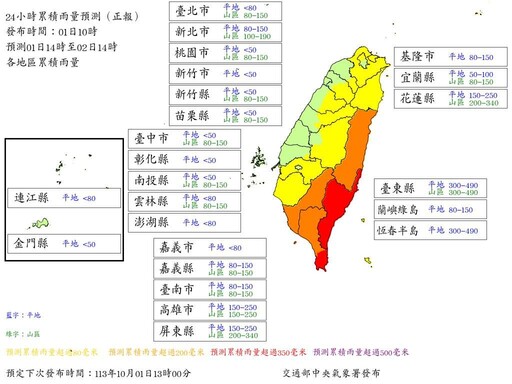 不斷更新／10月2日「5個縣市」恐達停班停課標準 是否放颱風假一次看